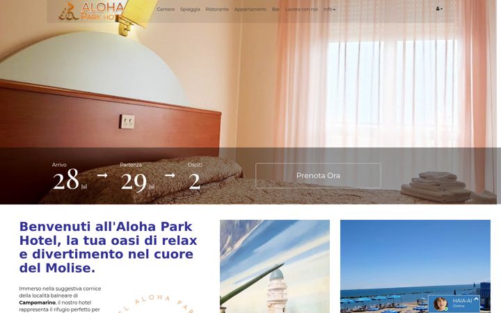 Zrzut ekranu alohaparkhotel.it
