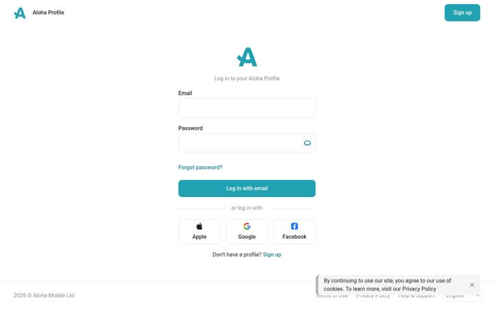 Skjámynd af alohaprofile.com