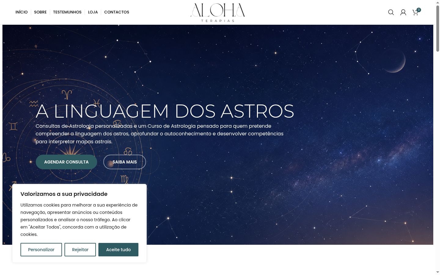 Screenshot del banner di consenso mostrato prima di qualsiasi interazione