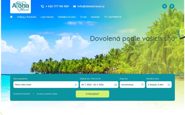 Screenshot of alohatravel.cz