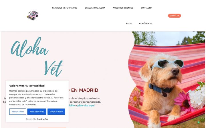 Screenshot of alohavet.es