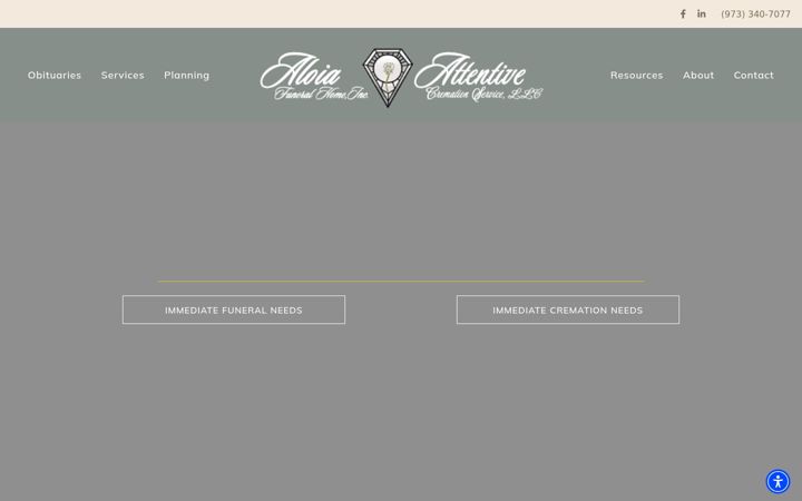 Screenshot of aloiafuneral.com