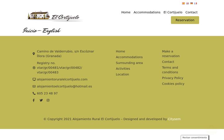 Captura de pantalla de alojamientoruralelcortijuelo.com