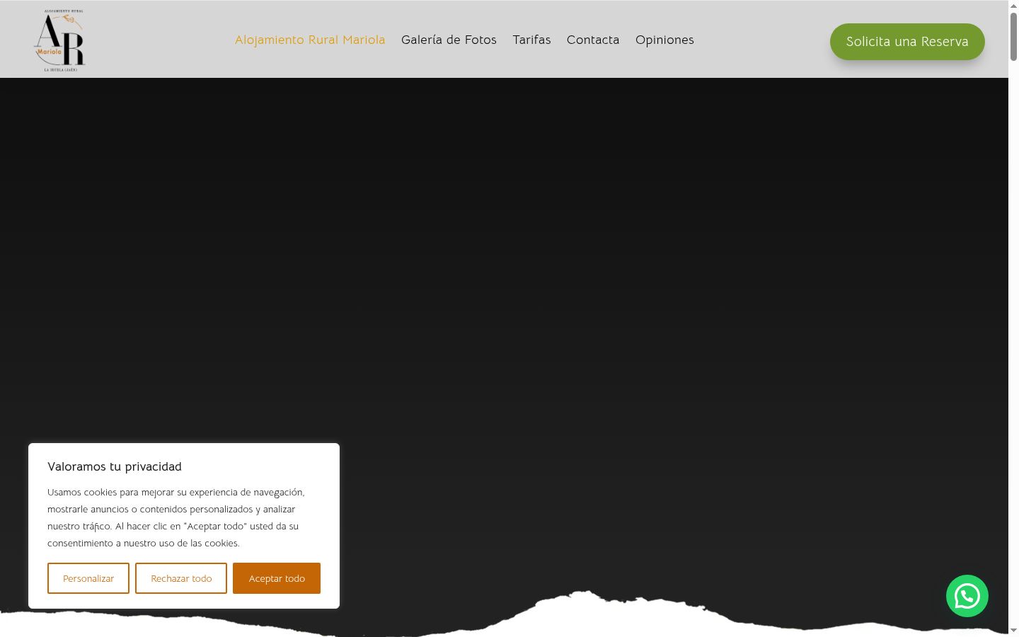 Screenshot of the consent banner shown before any interaction