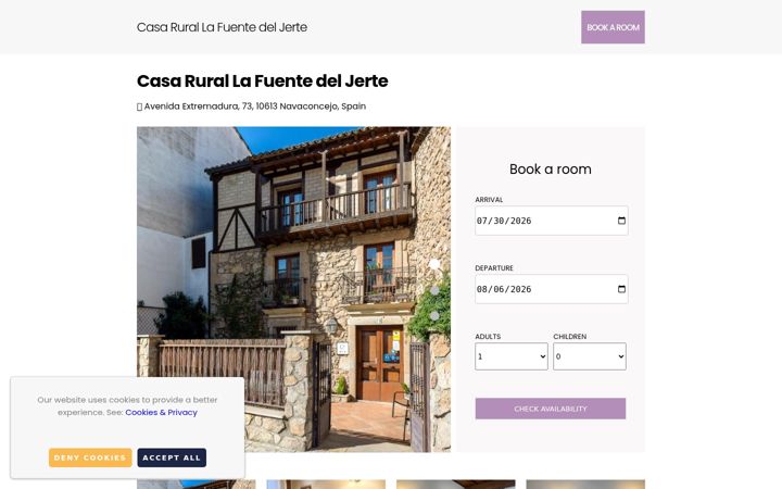 Zrzut ekranu alojamientoruralvalledeljerte.es