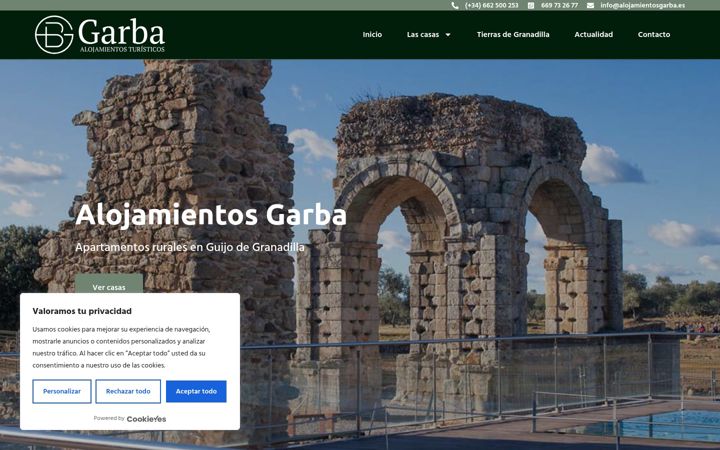 Screenshot of alojamientosgarba.es