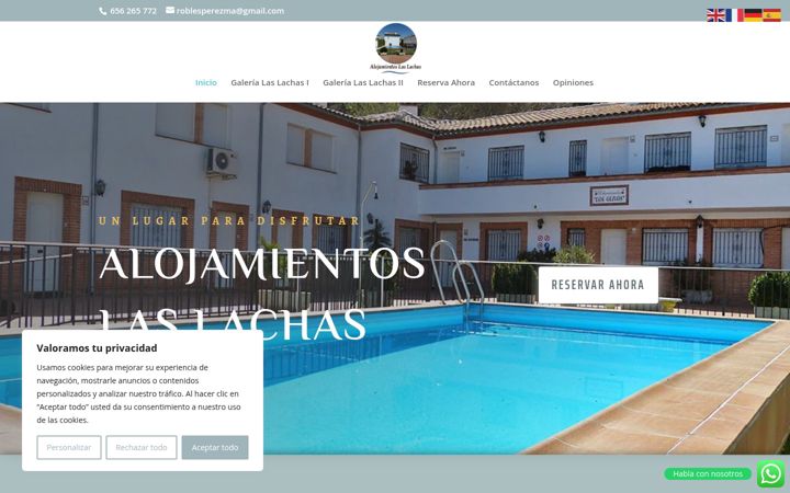 Screenshot of alojamientoslaslachas.es