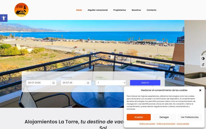 Screenshot von alojamientoslatorre.com
