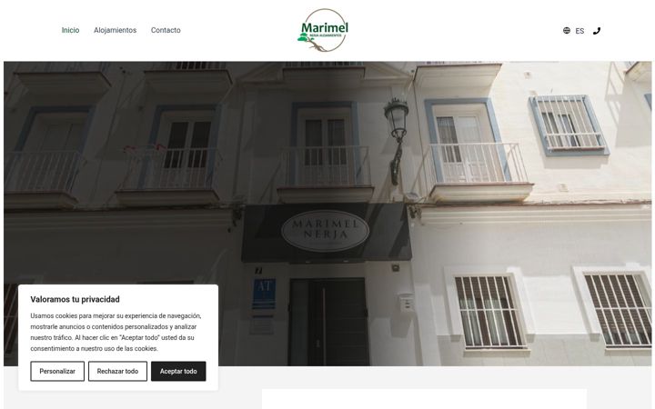 Screenshot of alojamientosmarimel.com