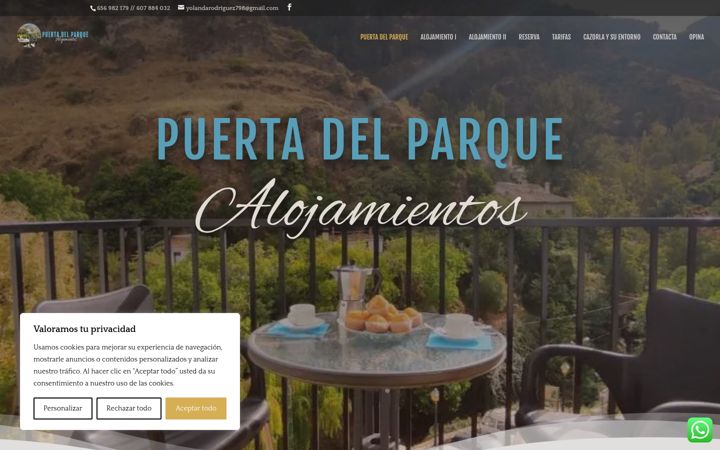 Screenshot von alojamientospuertadelparque.com