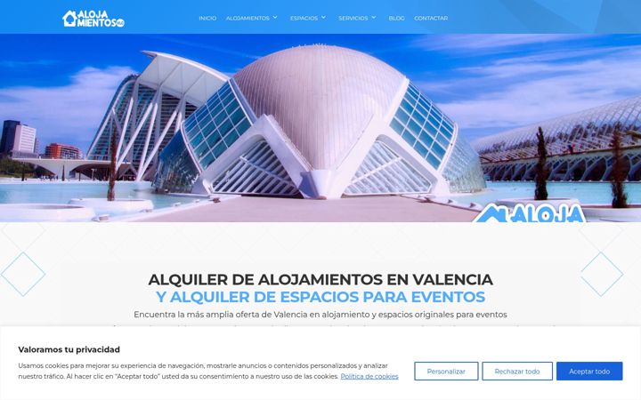 Screenshot of alojamientosvalencia.es