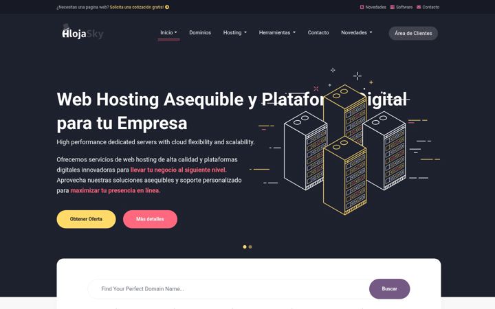 Screenshot of alojasky.com