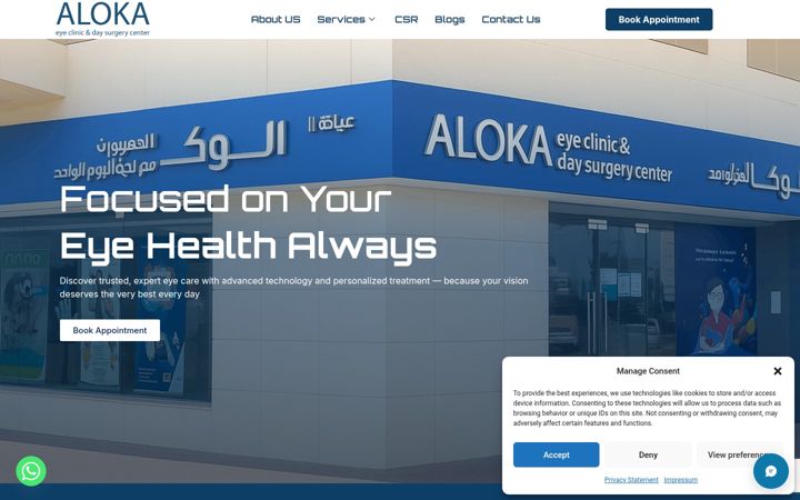 Screenshot di alokaeyeclinic.com
