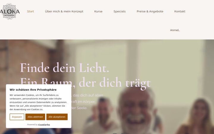 Screenshot of alokayoga.de