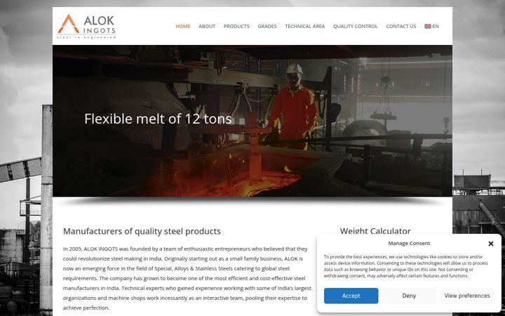 Screenshot di alokindia.com