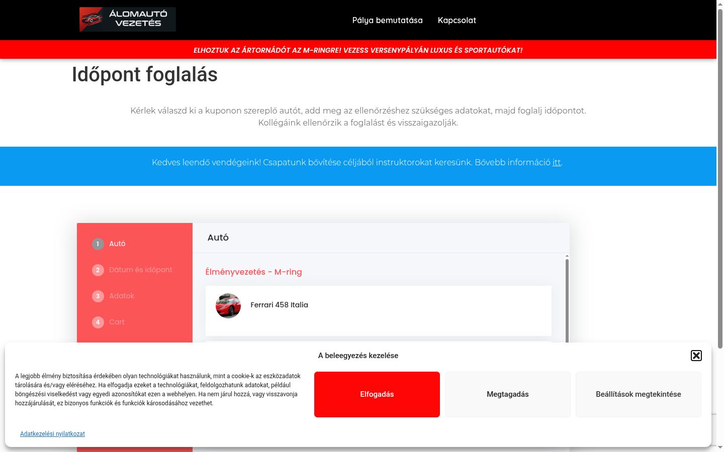 Skærmbillede af samtykkebanneret, som det blev vist før nogen interaktion
