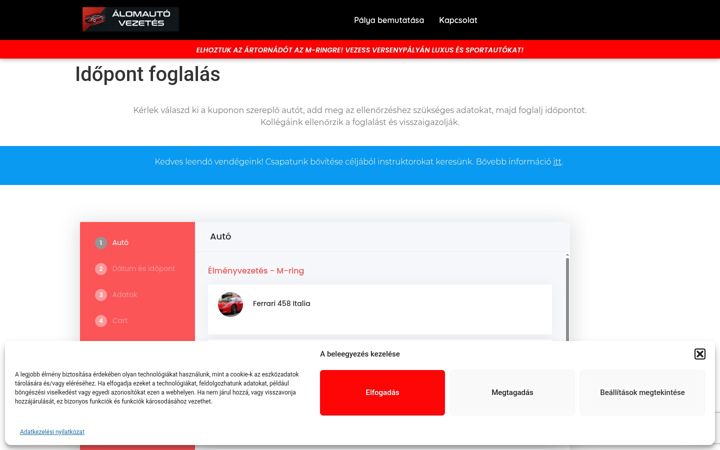 Screenshot di alomautovezetes.hu