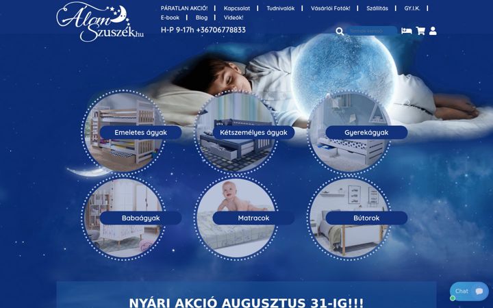 Screenshot of alomszuszek.hu