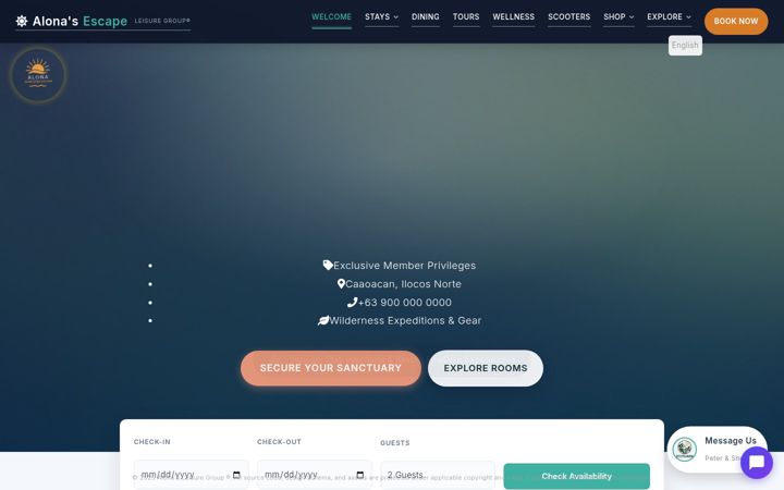 Screenshot of alonasescape.com