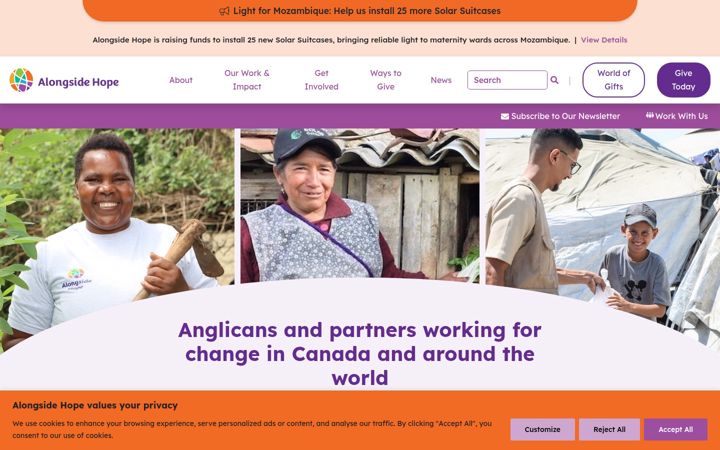 Screenshot ta' alongsidehope.org