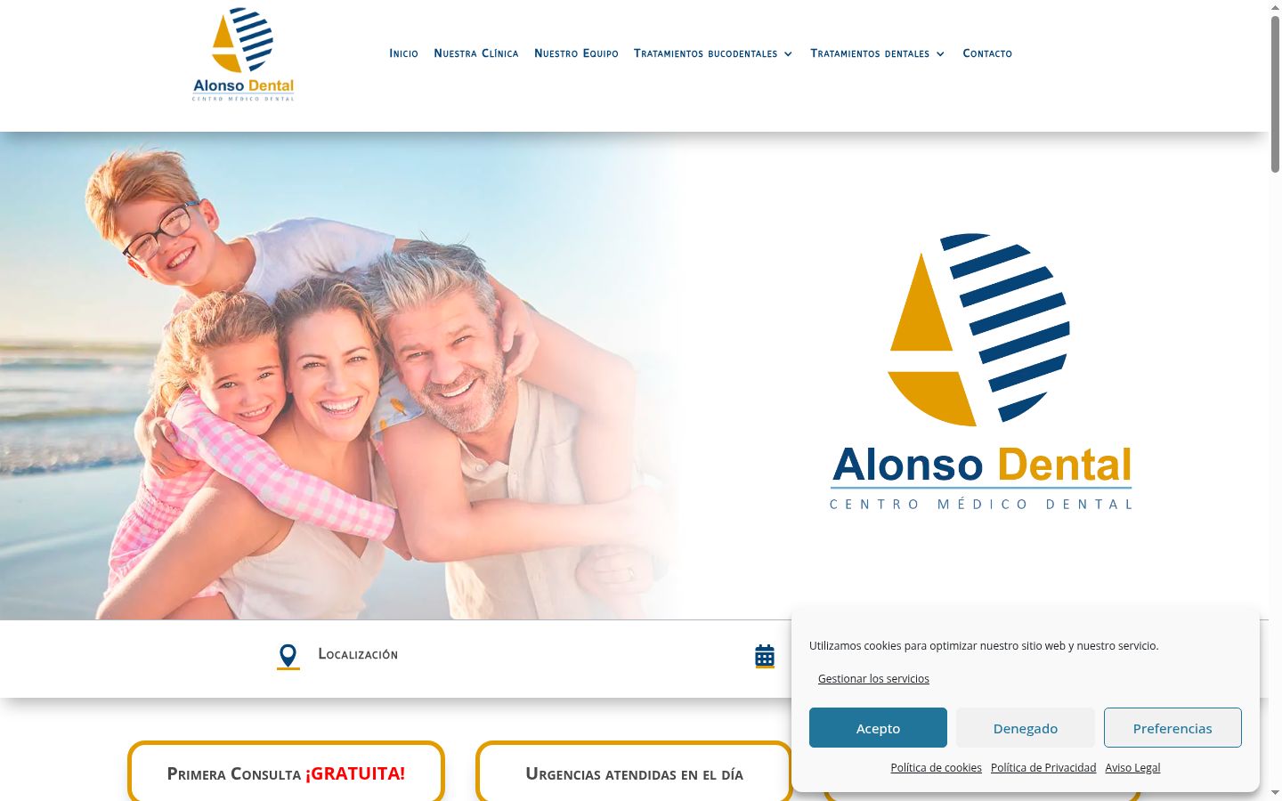 Screenshot del banner di consenso mostrato prima di qualsiasi interazione