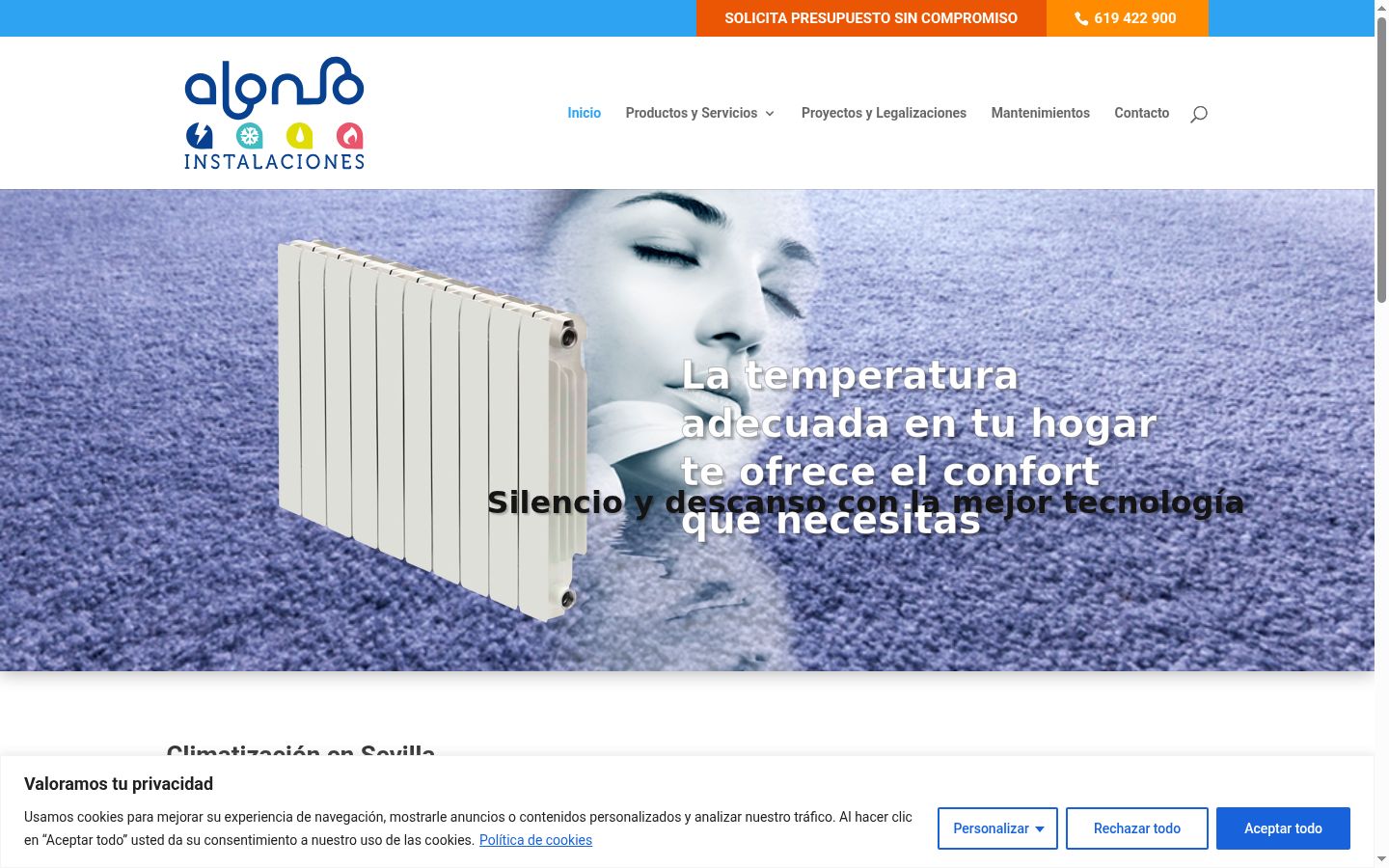 Screenshot del banner di consenso mostrato prima di qualsiasi interazione