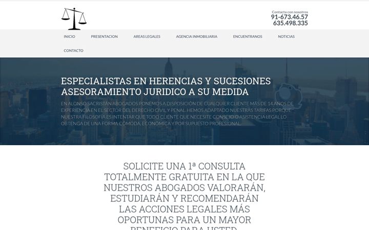 Screenshot of alonsosacristanabogado.com