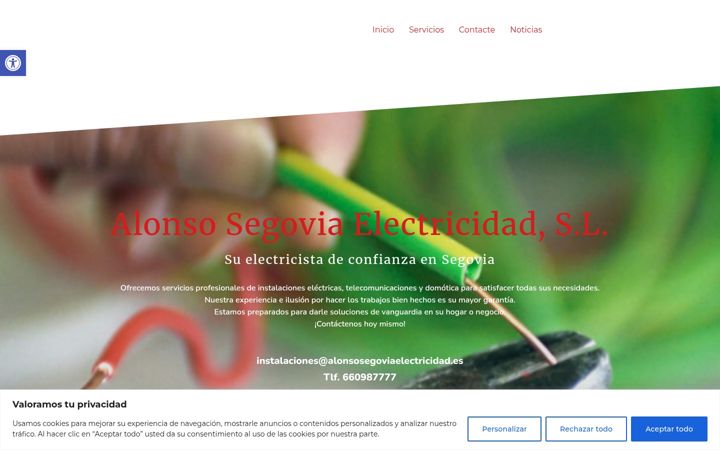 Screenshot of alonsosegoviaelectricidad.es