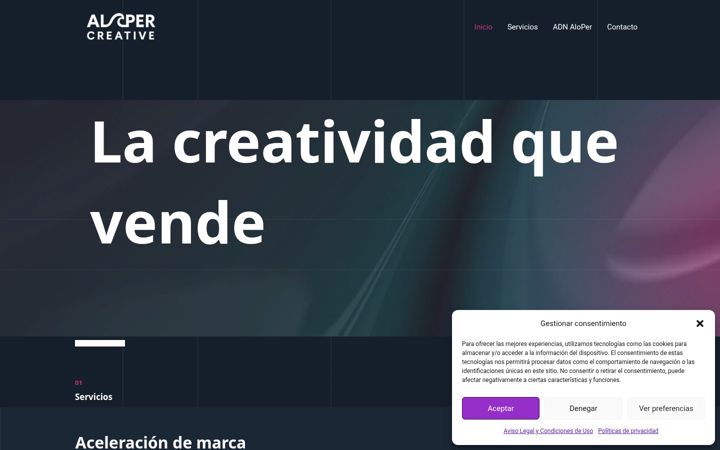 Screenshot of alopercreative.es