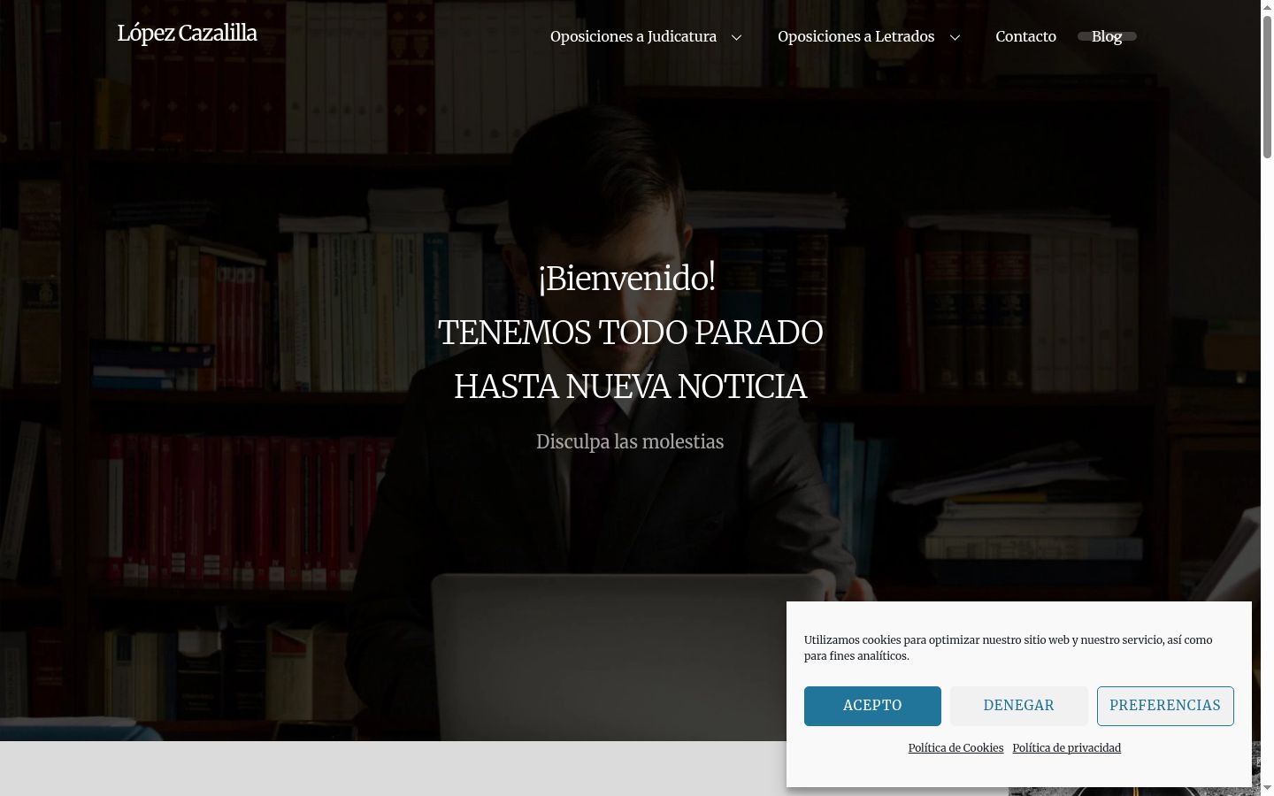 Screenshot del banner di consenso mostrato prima di qualsiasi interazione