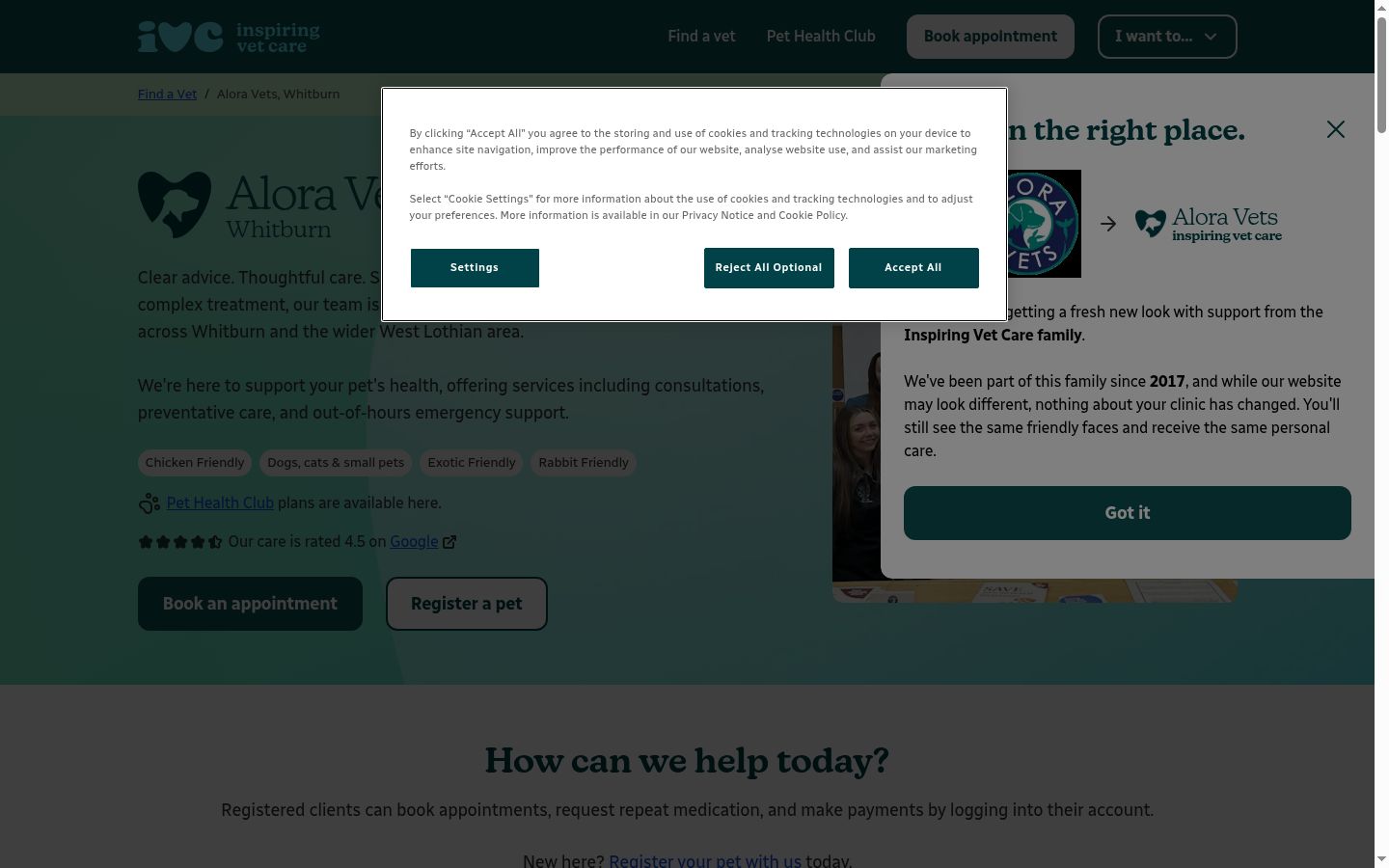 Screenshot of the consent banner shown before any interaction