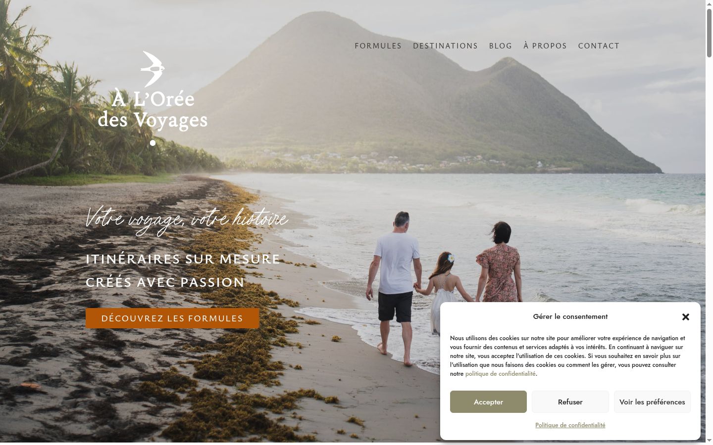 Screenshot of the consent banner shown before any interaction