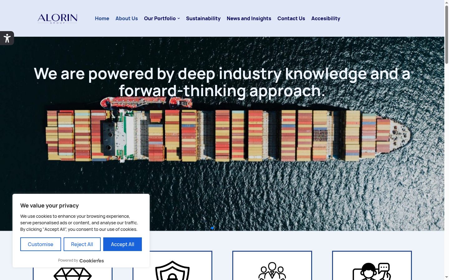 Screenshot del banner di consenso mostrato prima di qualsiasi interazione