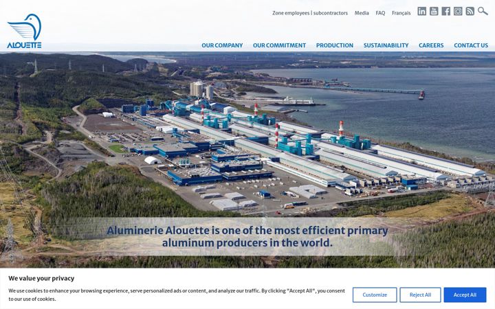 Screenshot of alouette.com