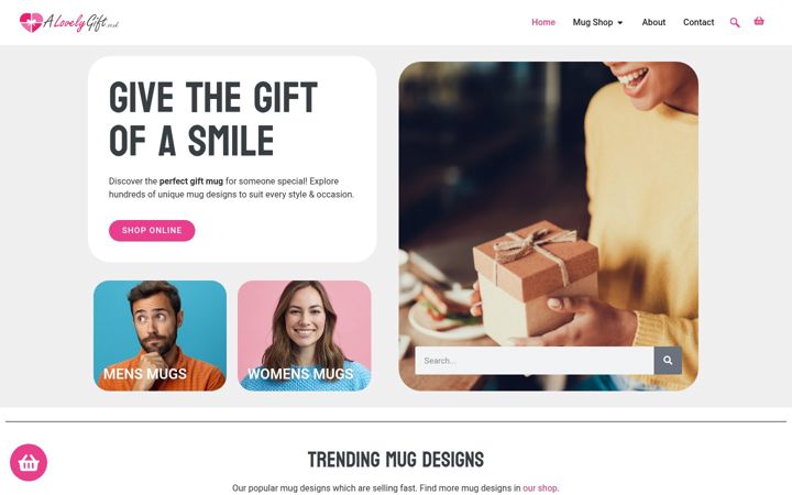 Screenshot of alovelygift.co.uk