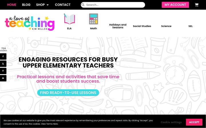 Screenshot of aloveofteaching.com