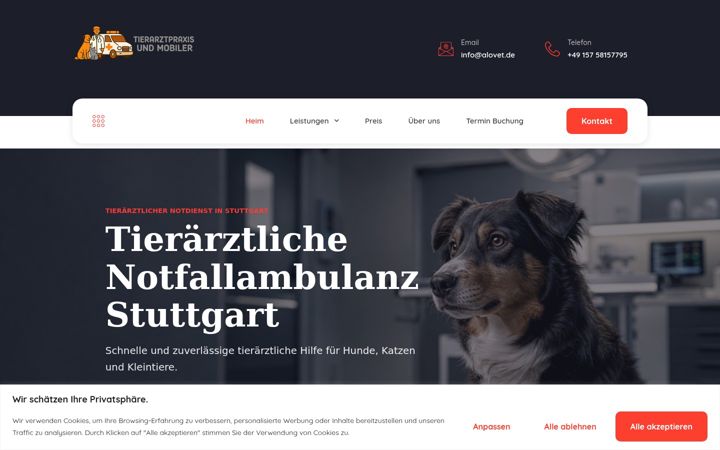 Screenshot of alovet.de