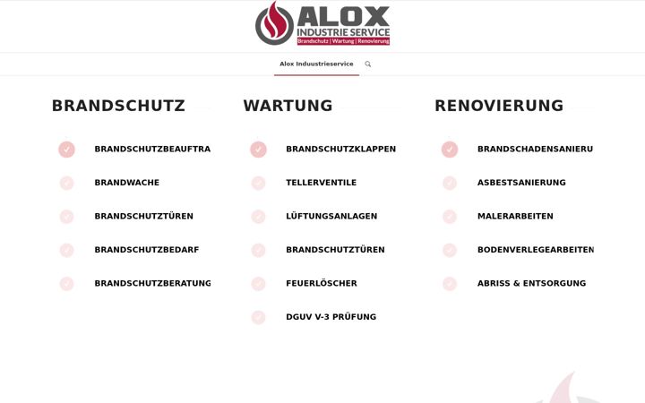 Screenshot of alox-industrieservice.de