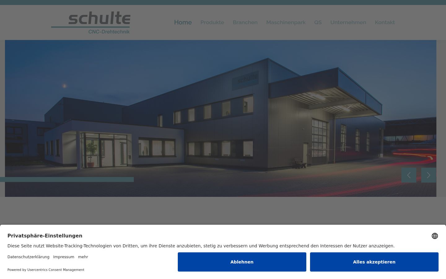 Screenshot des Einwilligungsbanners vor jeglicher Interaktion
