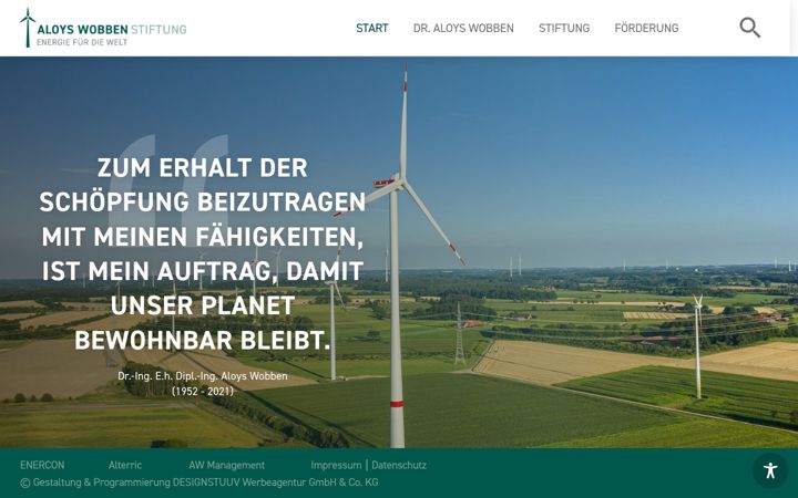 Screenshot ta' aloys-wobben-stiftung.de
