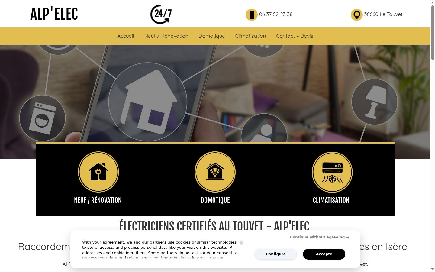 Screenshot tal-banner tal-kunsens muri qabel kwalunkwe interazzjoni