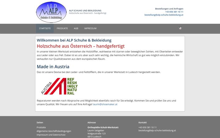Screenshot of alp-schuhe-bekleidung.at