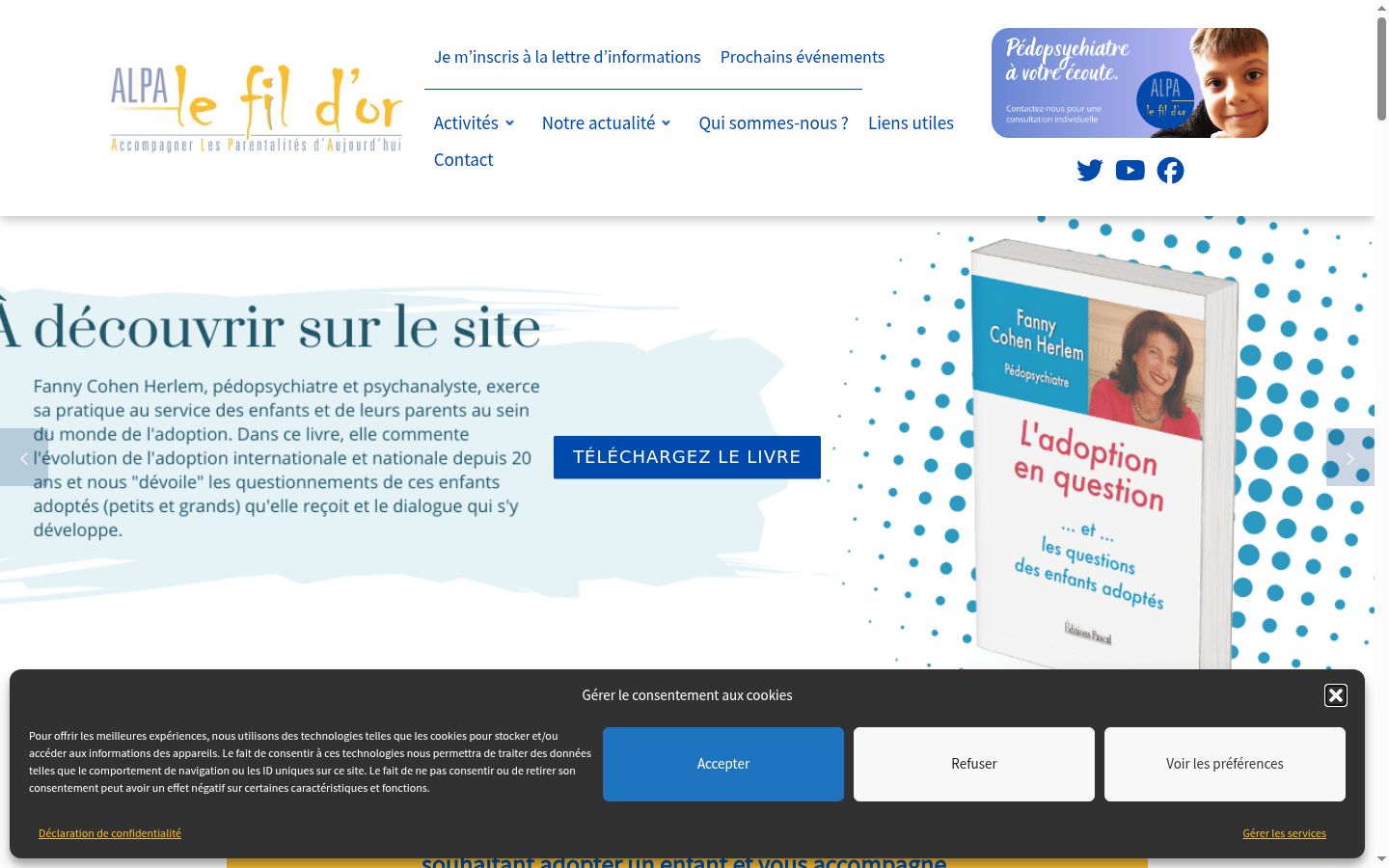 Screenshot tal-banner tal-kunsens muri qabel kwalunkwe interazzjoni