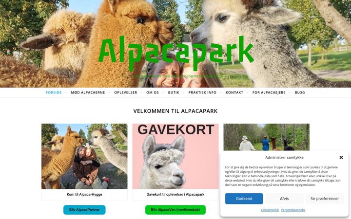Screenshot of alpacapark.dk