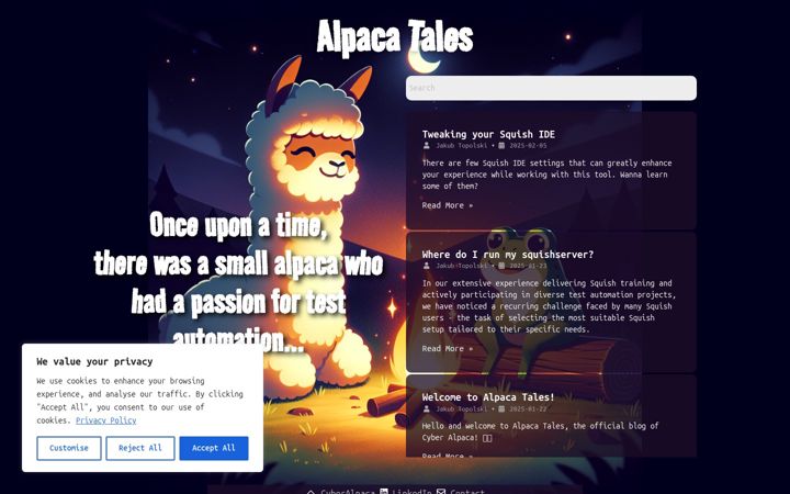 Screenshot of alpacatales.com