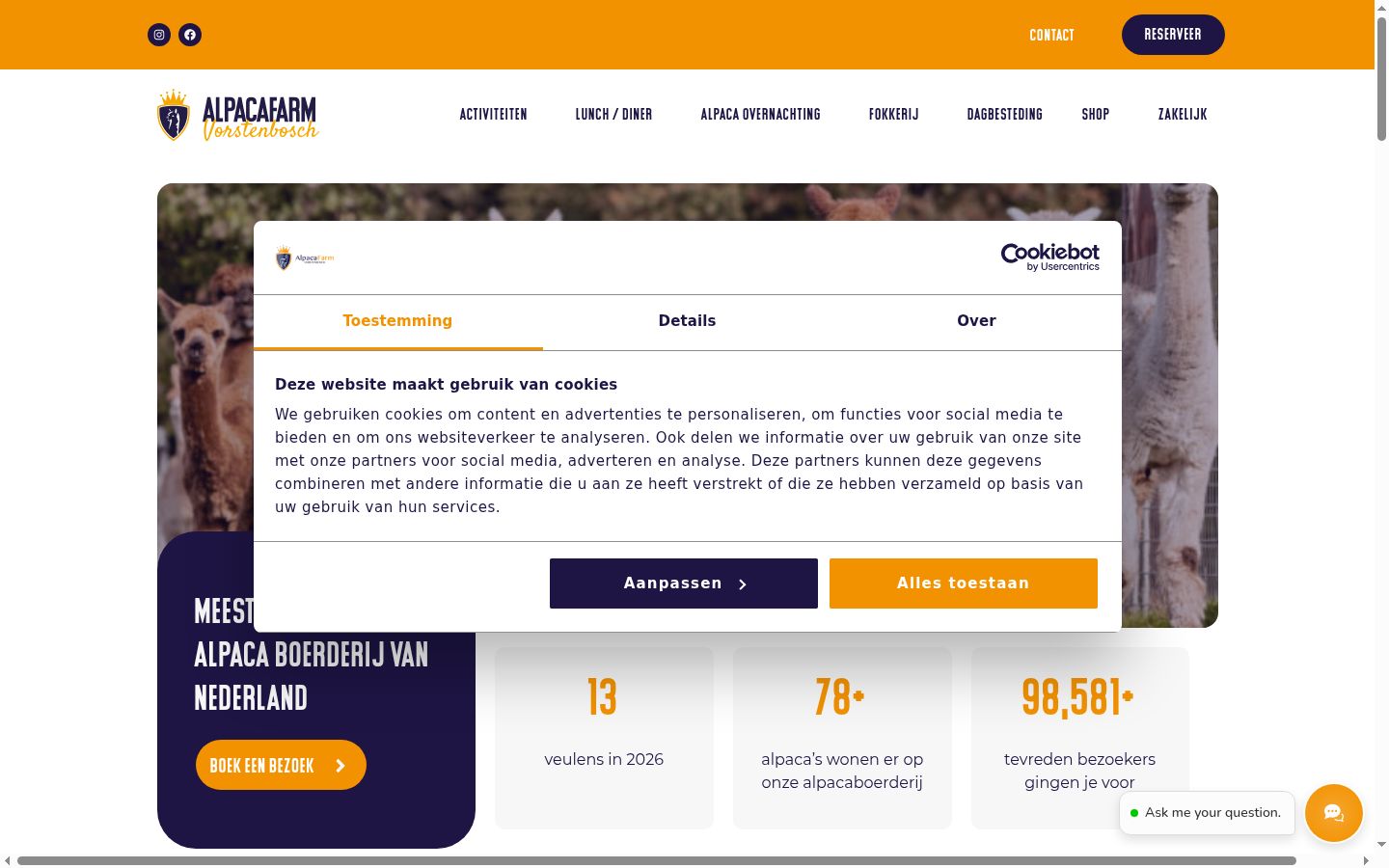 Screenshot of the consent banner shown before any interaction