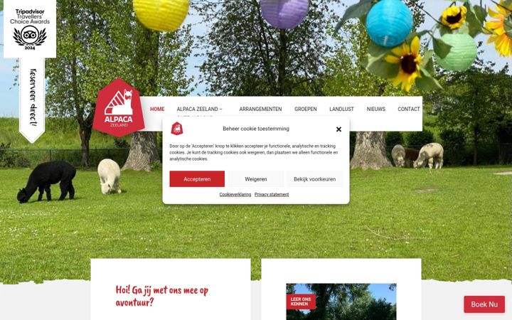 Screenshot of alpacazeeland.nl