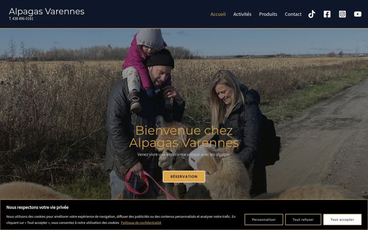 Screenshot of alpagasvarennes.ca