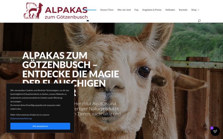 Snímek obrazovky alpaka-hoflaedchen.com