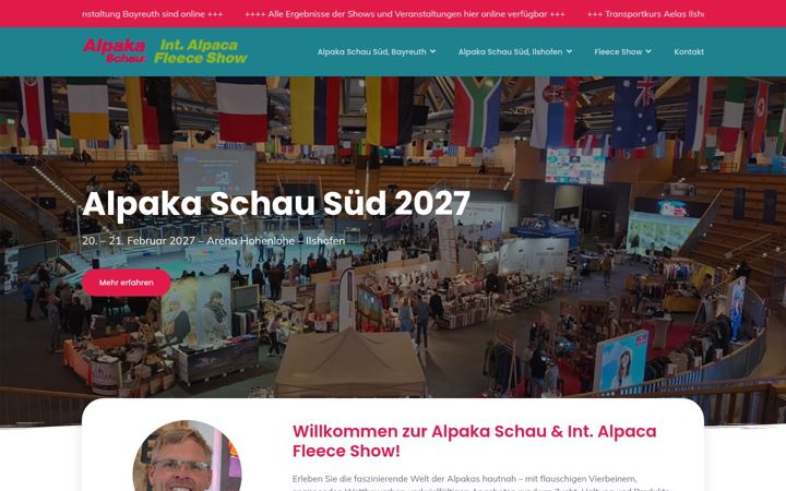 Snímek obrazovky alpaka-schau.de